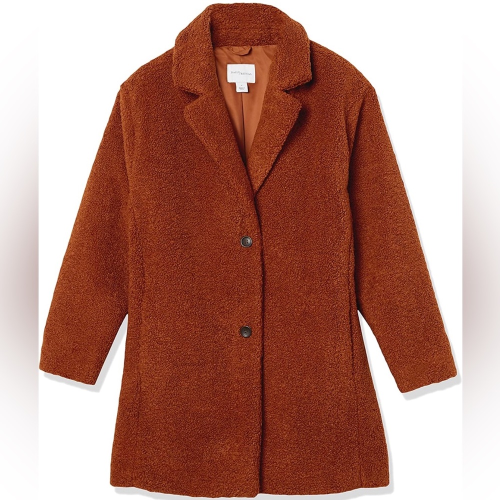 NWT Daily Ritual Brown / Rust Teddy Coat, Size S